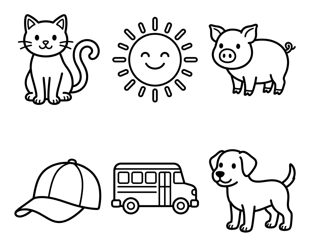 CVC Words: Read, Trace and Colour