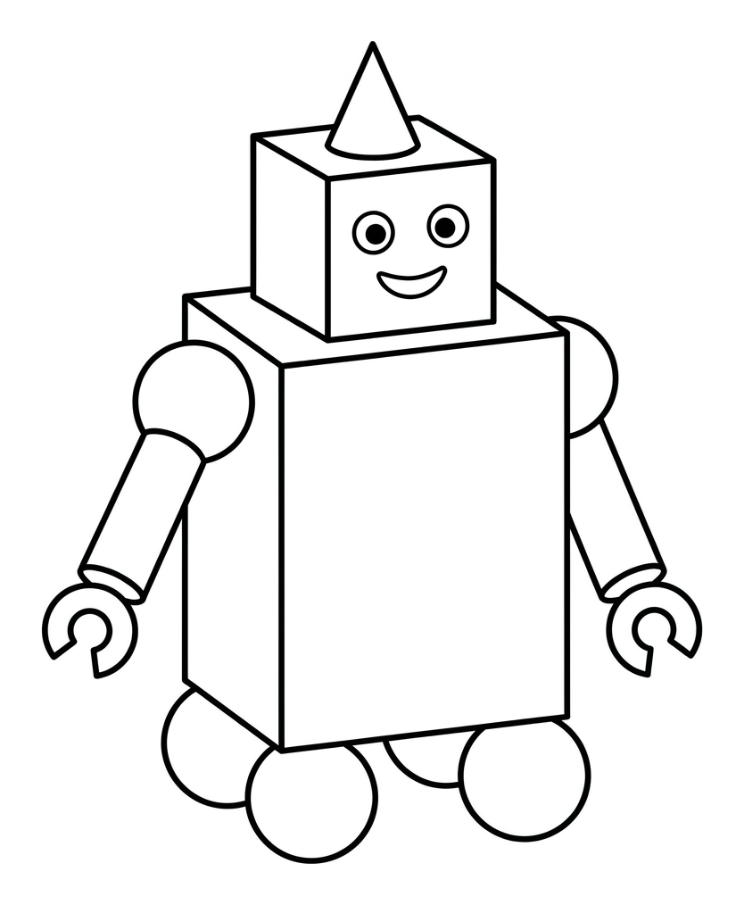 Robot 3D Shapes: Faces, Edges and Vertices